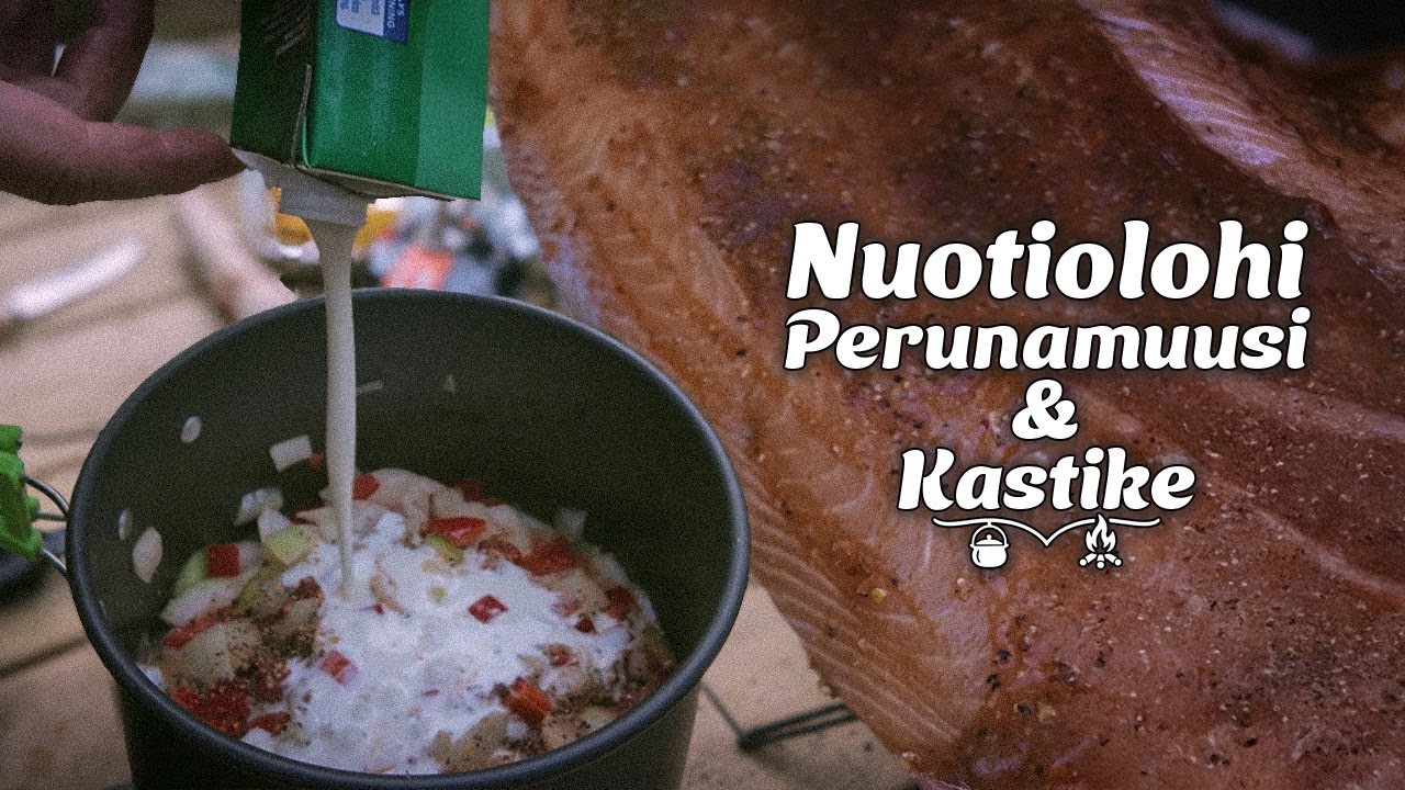 Nuotiolohta ja perunamuusia metsäretkellä