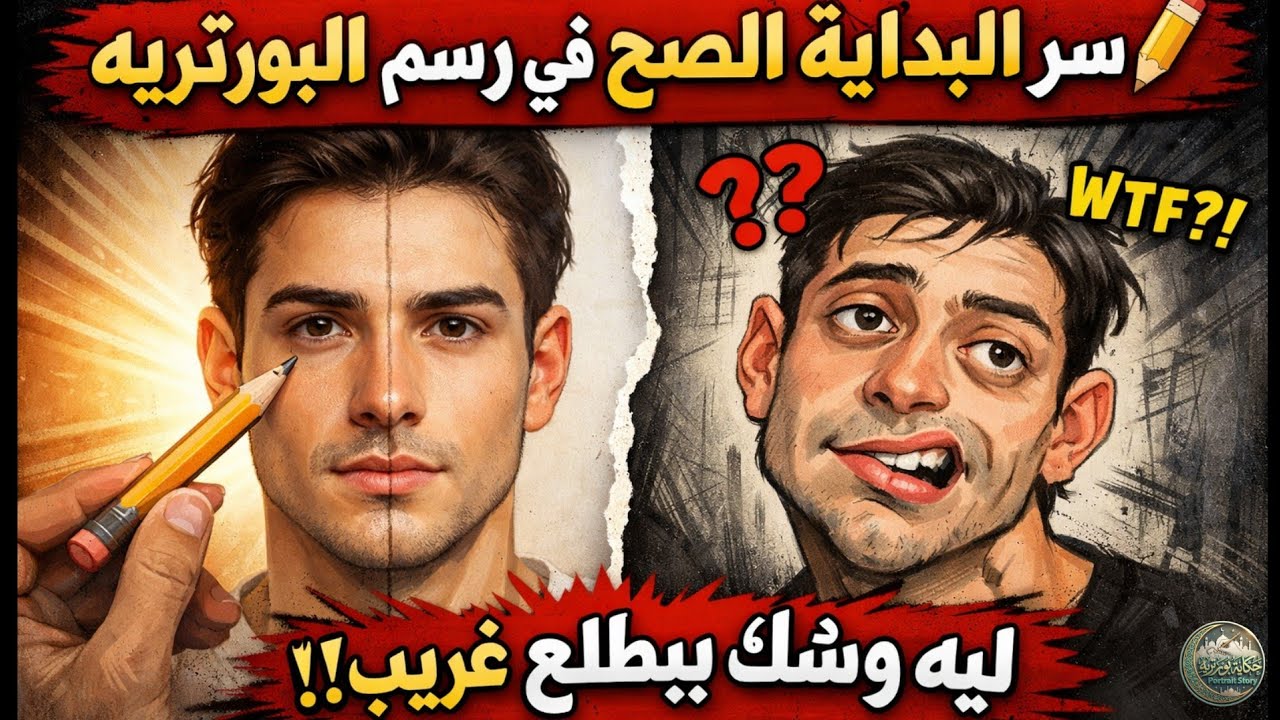 سر البداية الصح في رسم البورتريه ✏️ ليه وشّك بيطلع غريب؟! 😍