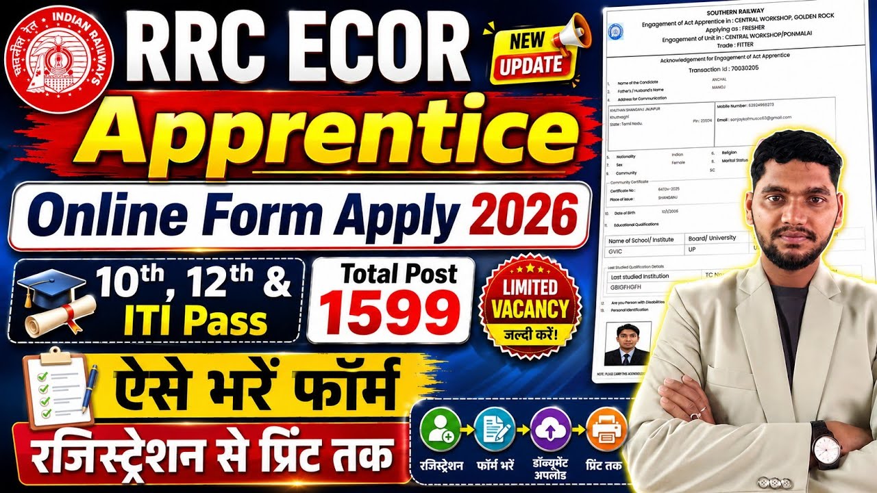 RRC ECOR Apprentice Online Form 2026✅RRC ECOR Apprentice Online Form Kaise Bhare 2026🔥 RRC ECOR.