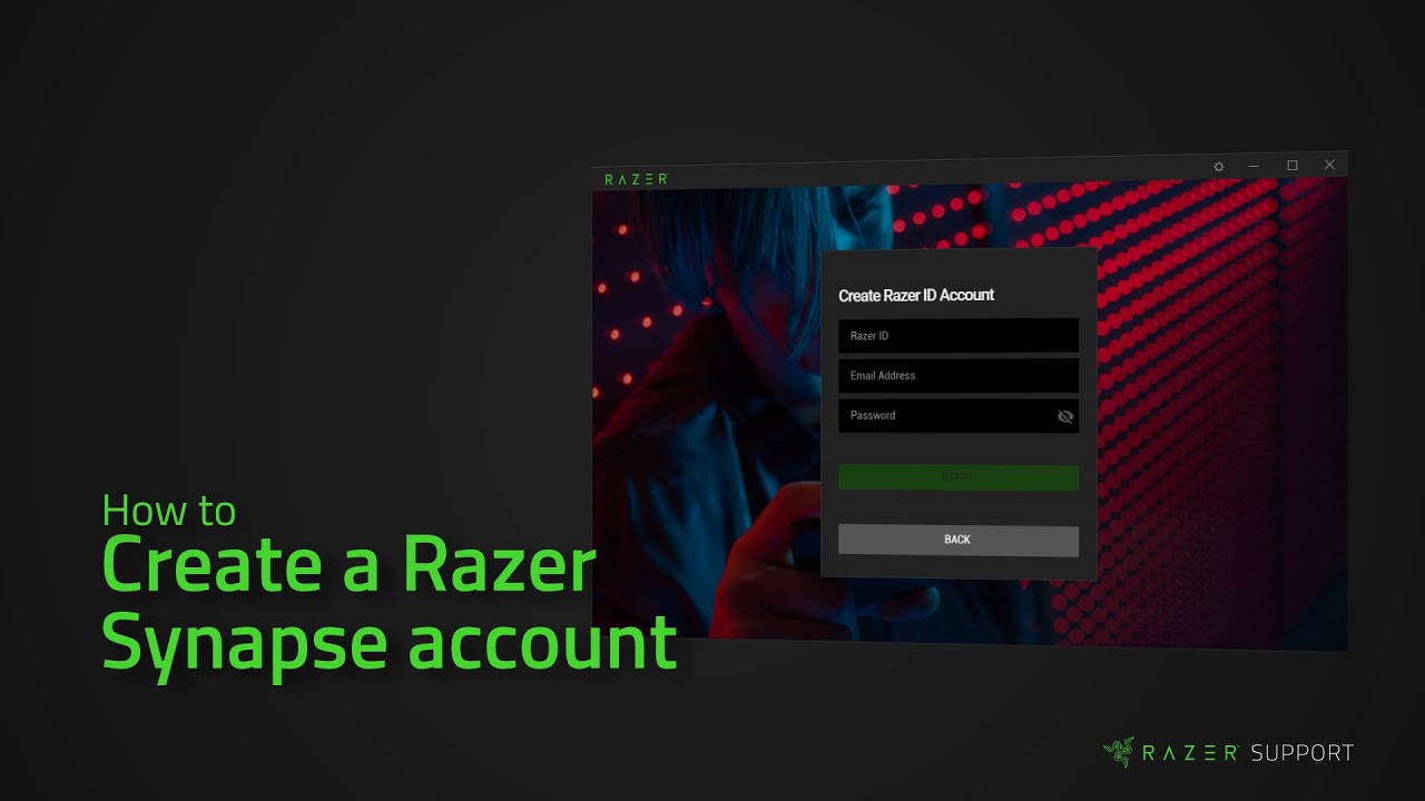 How to create a Razer Synapse account