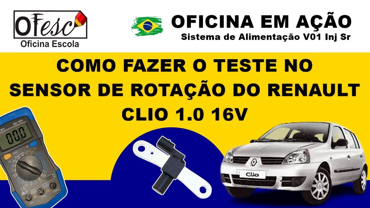 Como fazer o teste no sensor de rotação do Renault Clio 1.0 16V - SA V01 Inj Sr