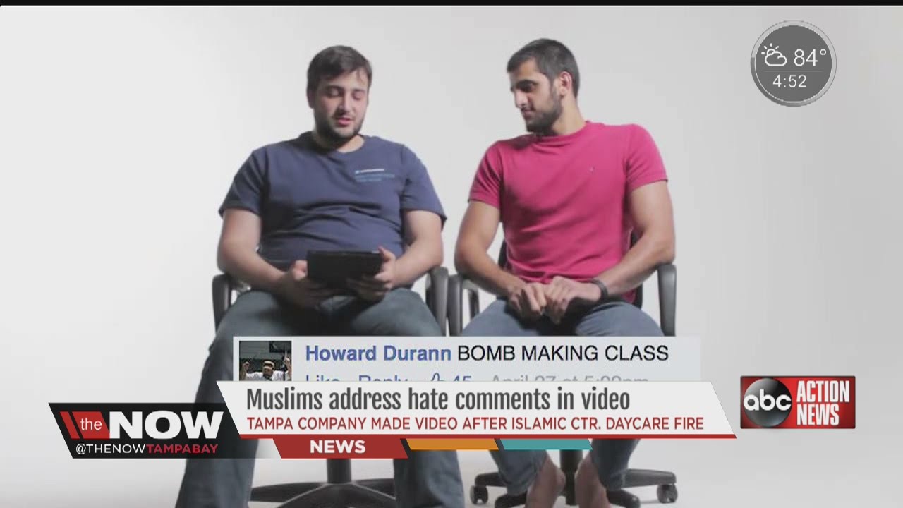 muslims address making video reading hate comments made about the daycare fire at the Islamic Societ
