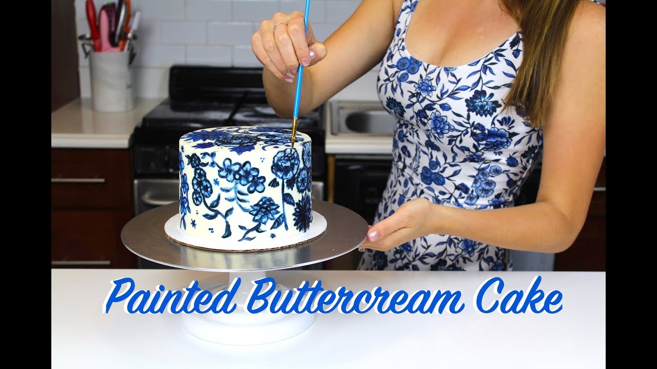 How To Paint A Floral Buttercream Cake | CHELSWEETS