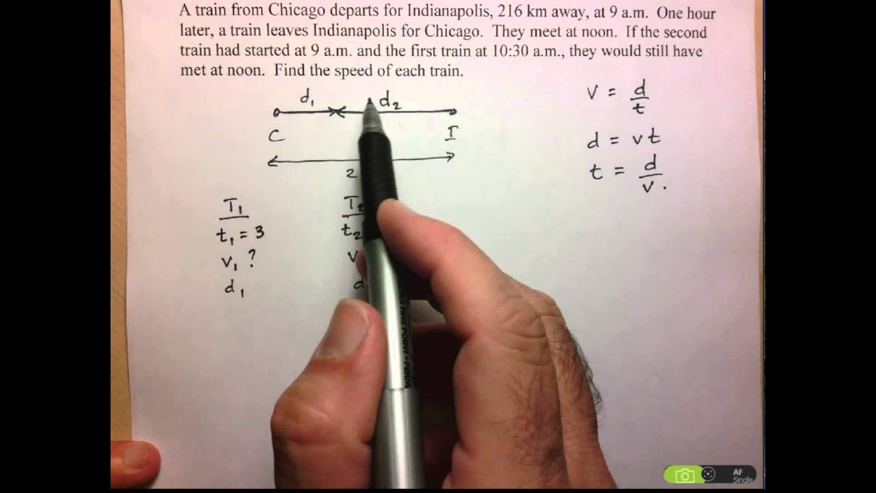 Old-fashioned train problem
