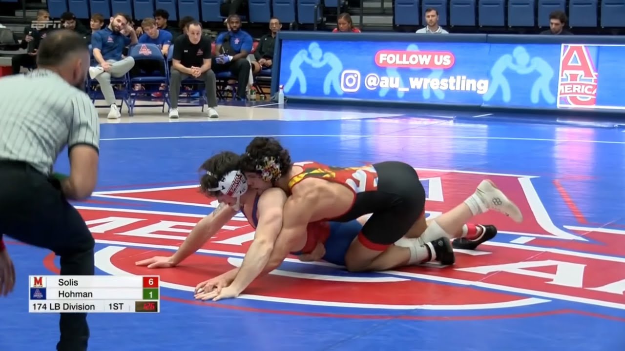 174lbs Dominic Solis (Maryland) vs Hunter Hohman (American)
