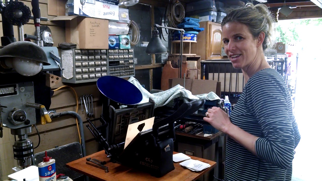 Nikki Prints Coasters on her 6x10 Kelsey Excelsior Printing Press