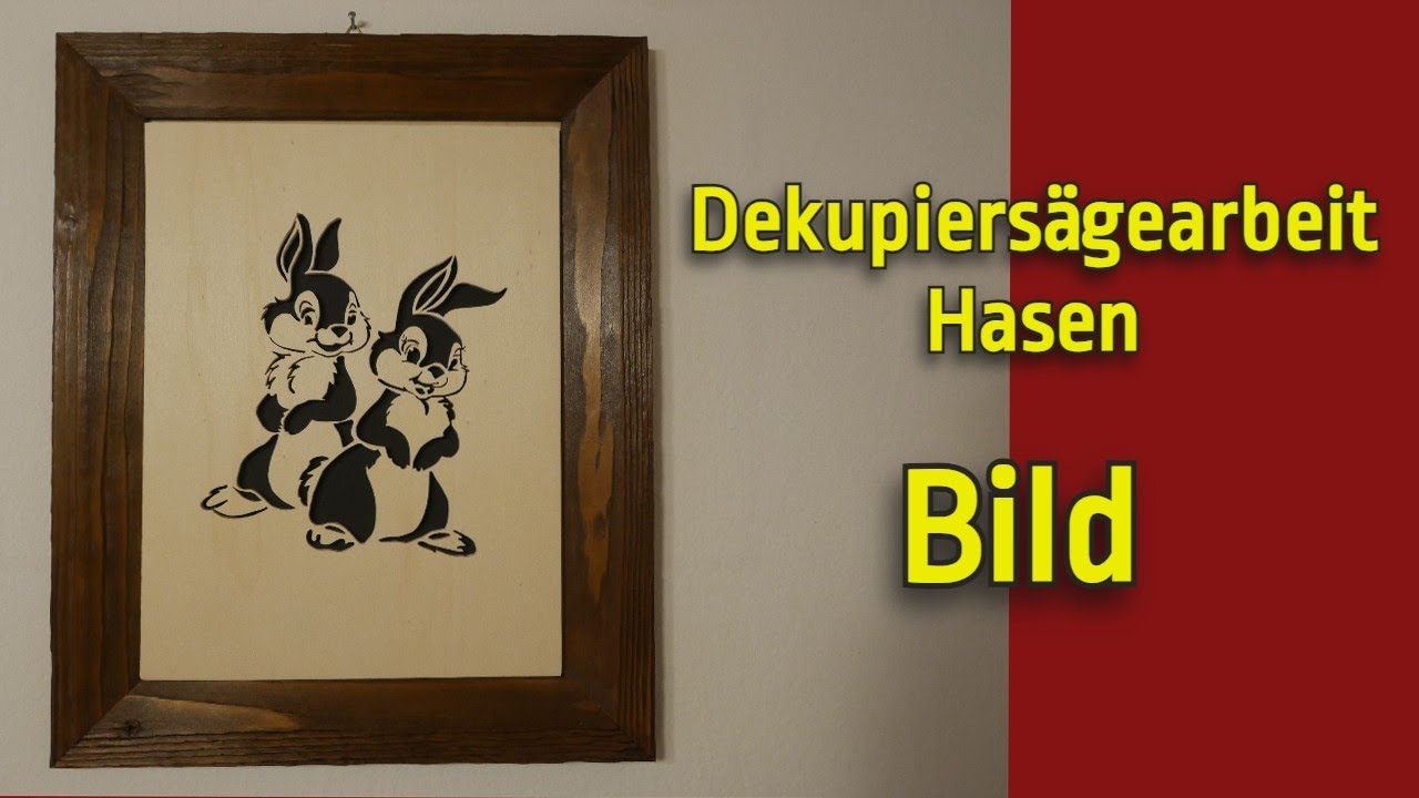Dekupiersägearbeit / Ostern / Bild / Hasen aus Holz / Osterdeko