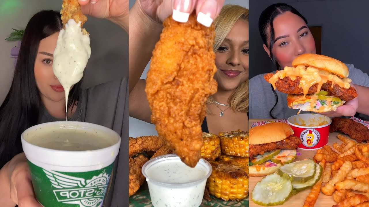 TIKTOK Mukbang Compilation | Wingstop, Dave's Hot Chicken, In-N-Out, Birria Tacos  & More!