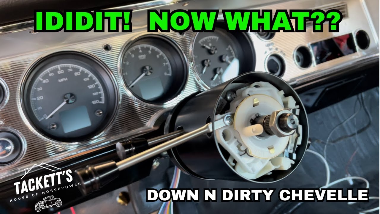 1964 Chevelle gets an aftermarket Ididit tilt steering column and new shaft!