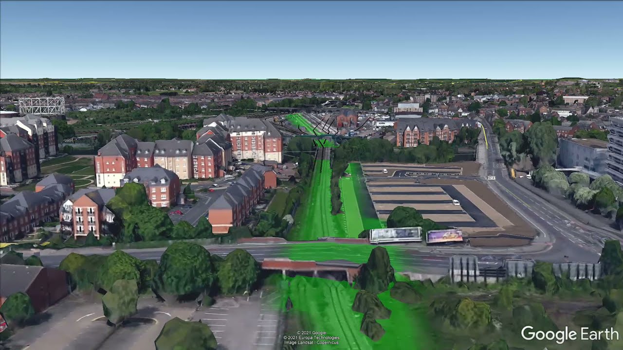 East West Rail (EWR) Route E (Northern Route) Aerial Overview - Bedford