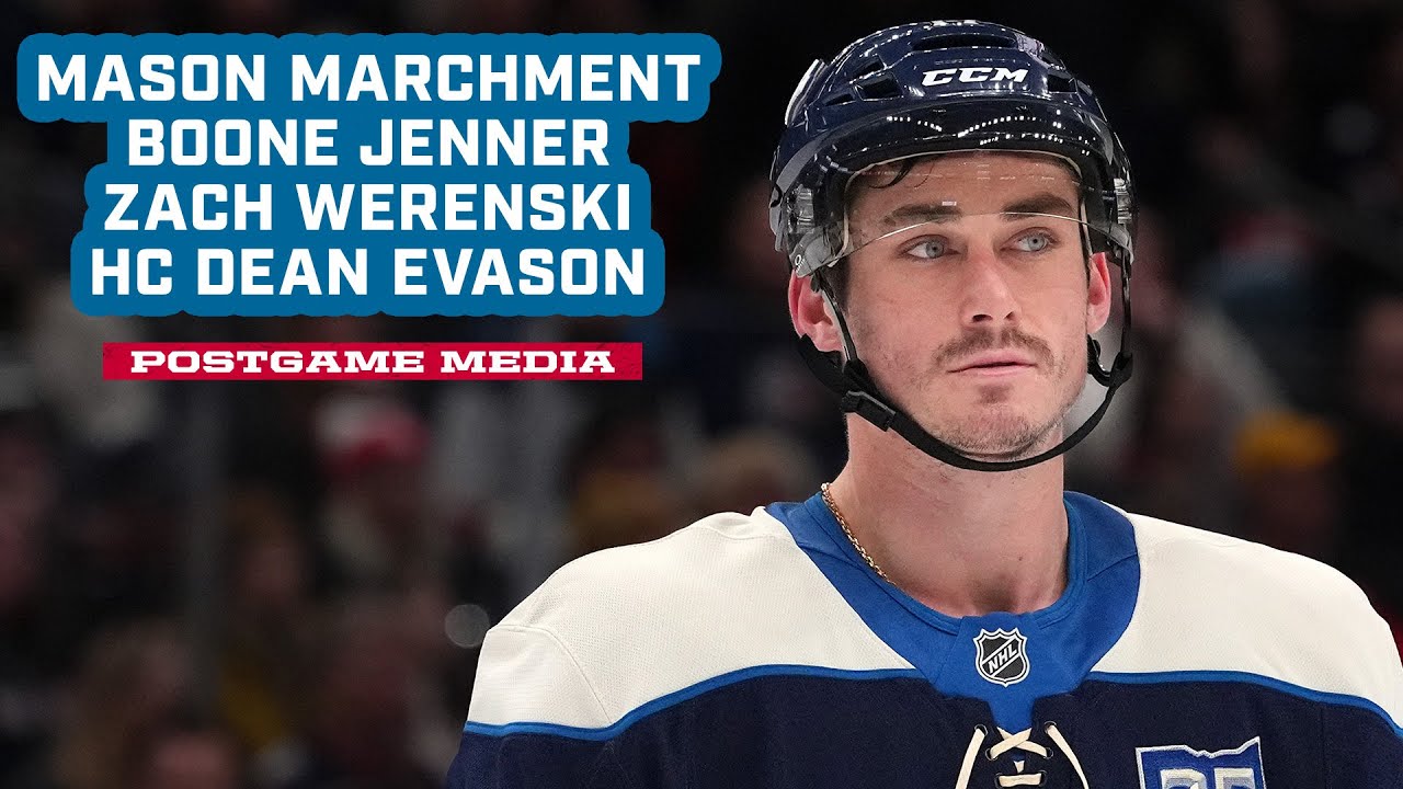 Mason Marchment, Boone Jenner, Zach Werenski i HC Dean Evason &ndash; CBJ kontra Penguins | Postgame Media