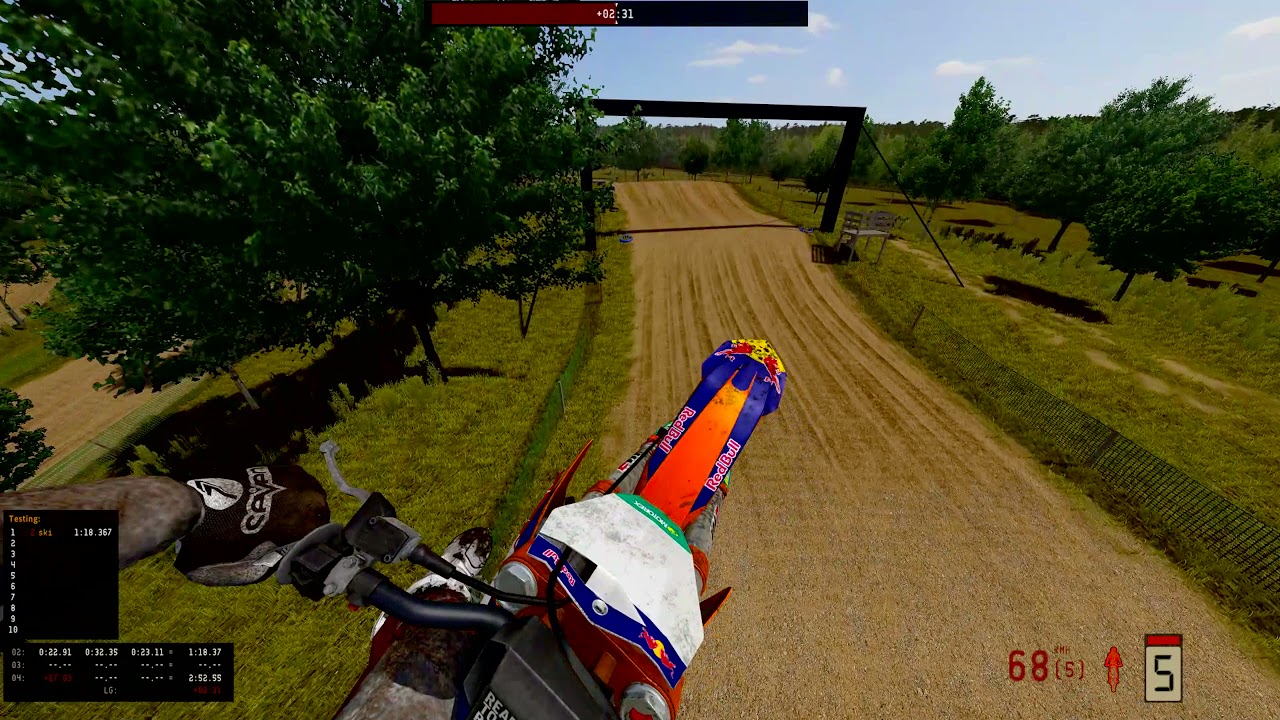 MX Bikes - hitting the big jump on Forest Raceway on a 125!