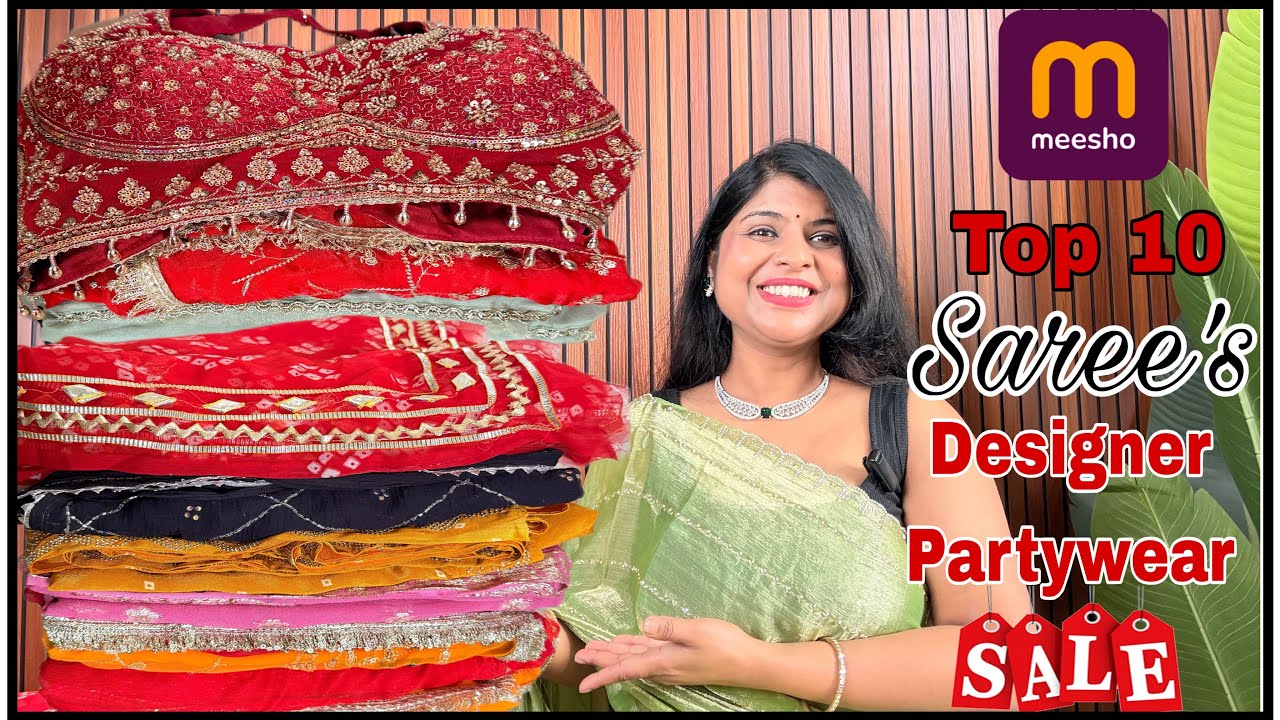 MEESHO 15 +NEW Arrival Jaipuri Partywear Saree Collection | Kacha gotta Saree Haul #meesho #saree