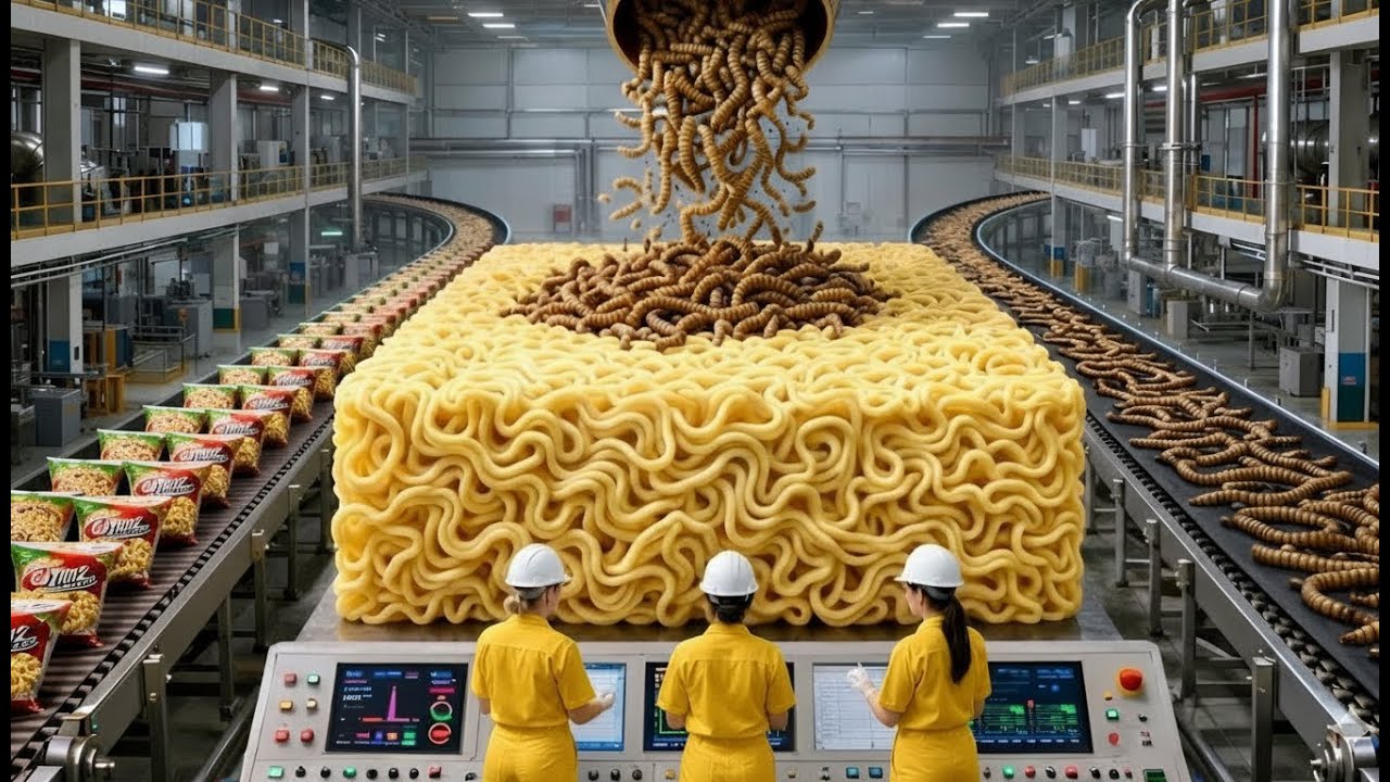 Inside a Mealworm Factory | From Millions of Worms to Instant Noodles