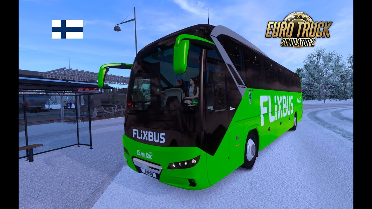 ETS2 Йоэнсуу — Вааса в Финляндии в снежную погоду.