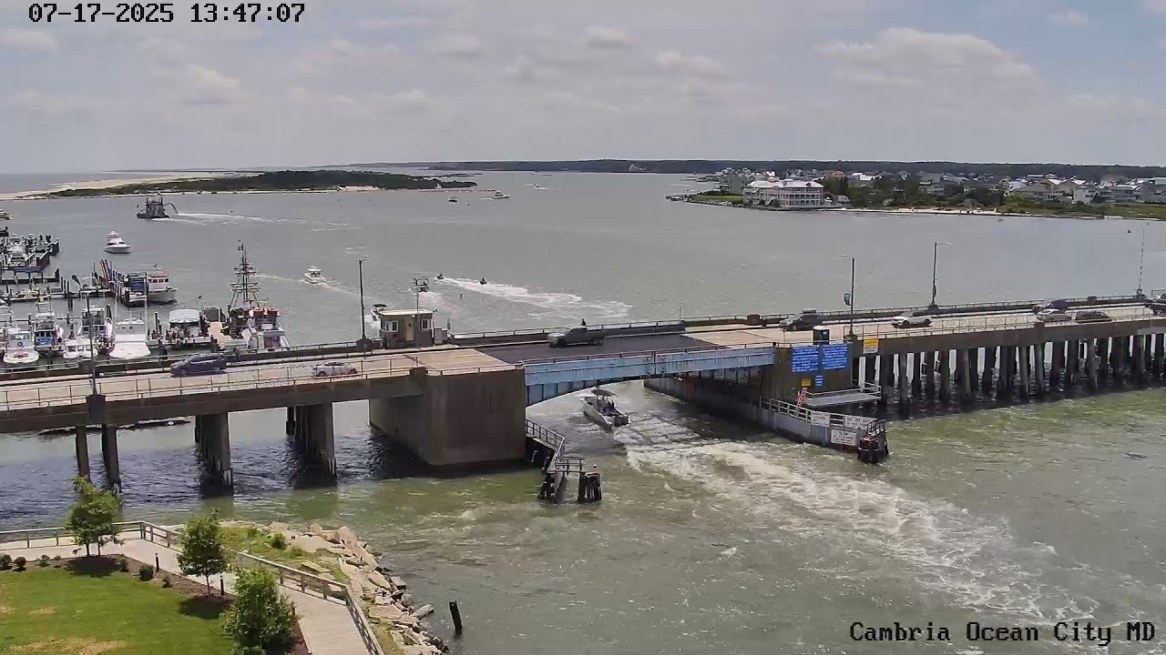 Cambria Bayview and Route 50 bridge Live Webcam - Ocean City, MD