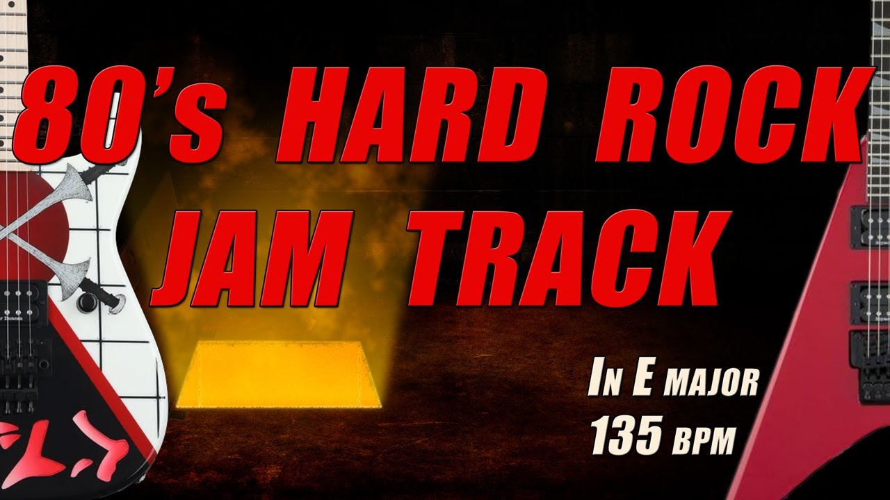 80's Style Hard Rock | Guitar Jam Track in E major