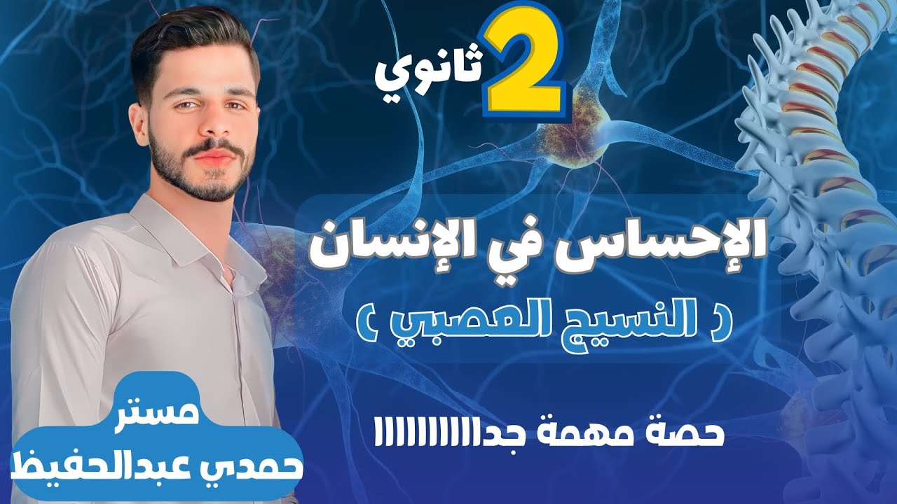 الاحساس في الانسان (النسيج العصبي) احياء الصف الثاني الثانوي ترم تاني مستر حمدي عبد الحفيظ حصة مهمة