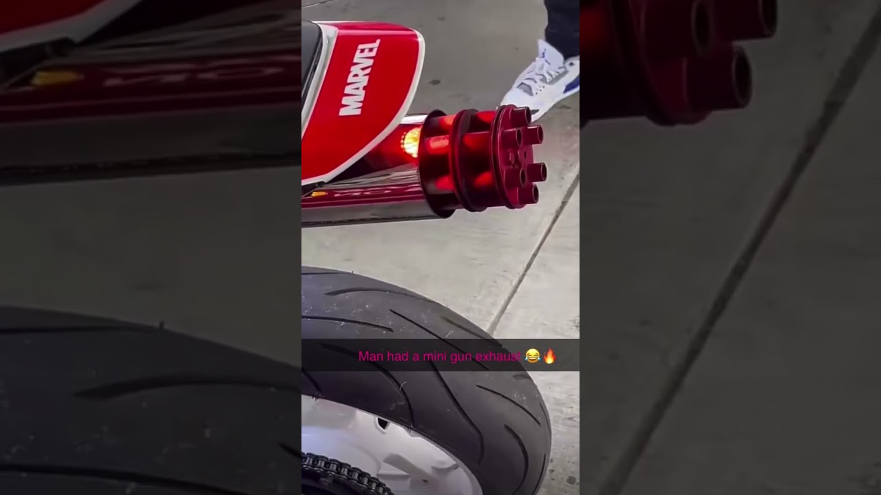 Mini Gun motorcycle exhaust 🔥