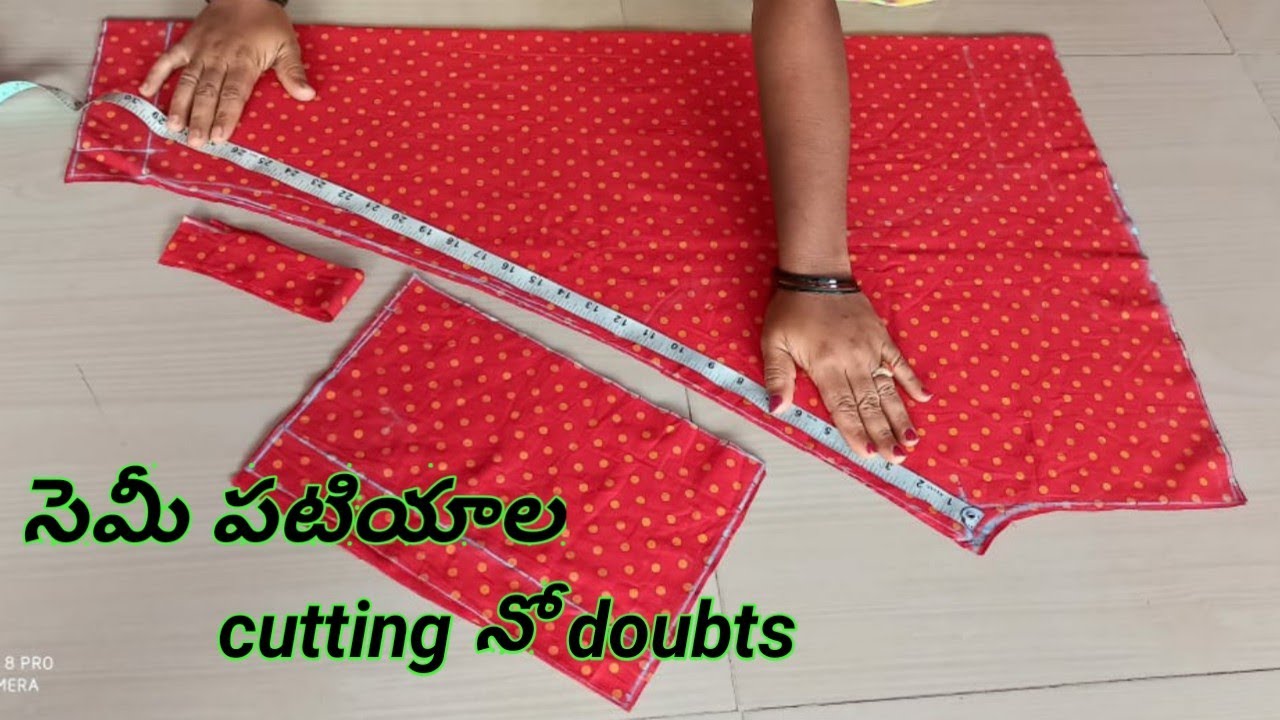 తక్కువ క్లాత్ తో 2mt cloth Semi patiyala cutting in telugu//కేవలం  కొత్తగానేర్చుకునే వారికోసం