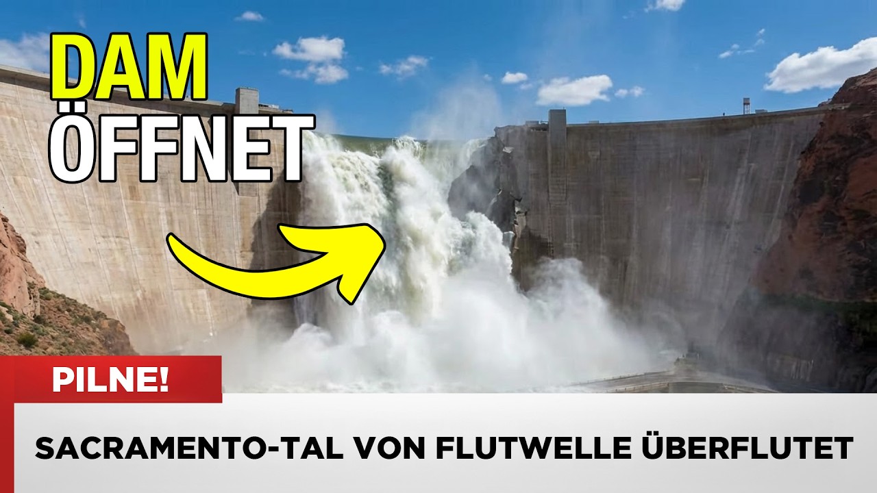 VOR 1 MINUTE: Oroville-Staudamm öffnet Notüberläufe – Sacramento Valley überflutet