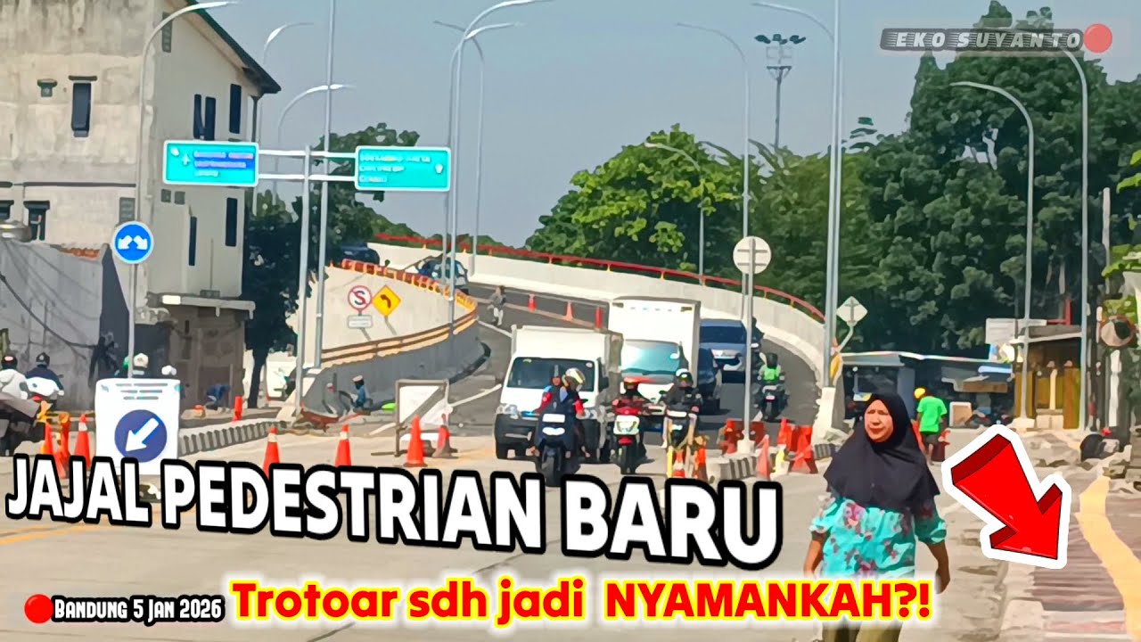 🔴siap DIFUNGSIKAN Dua Lajur  ‼️ Jajal Pedestrian PP sepanjang 1 Km di Bawah Flyover Nurtanio 