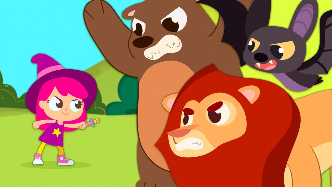 🦁 Animaux géants vs. brave petite sorcière | Animaux pour enfants | Aventures magiques Dessin animé🐊