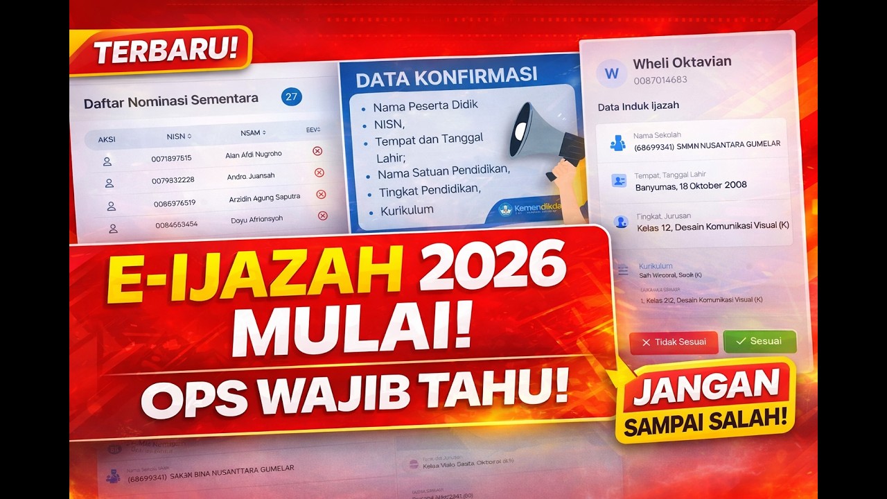 E-Ijazah 2026 Resmi Dimulai! Ini Tugas Wajib Operator Sekolah (OPS) Jangan Sampai Salah!