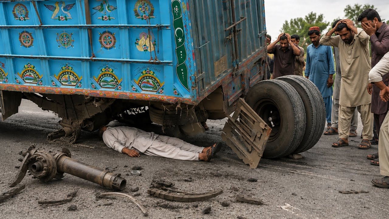 Overloaded Truck Rear Axle Snaps in Half &mdash; Rear Wheel Falls Off On Highway!