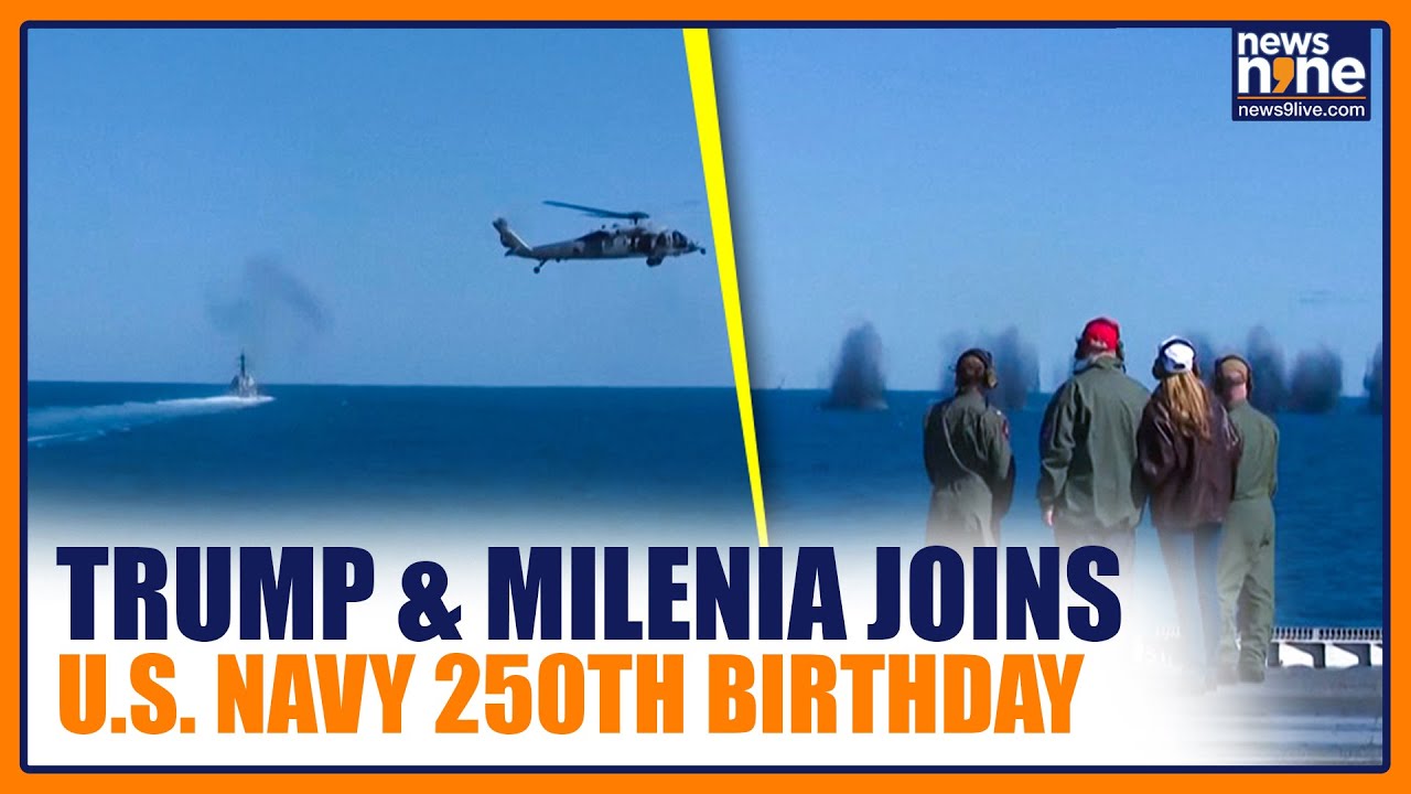 Trump, First Lady Melania Witness US Navy’s Sea Power Demonstration on USS George H.W. Bush | News9