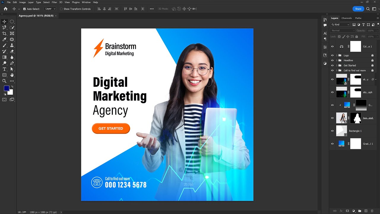 สอนกราฟิก Ep_11 - การออกแบบแบนเนอร์โฆษณา (แนวเอเจนซี่) ด้วยโปรแกรม Adobe Photoshop CC
