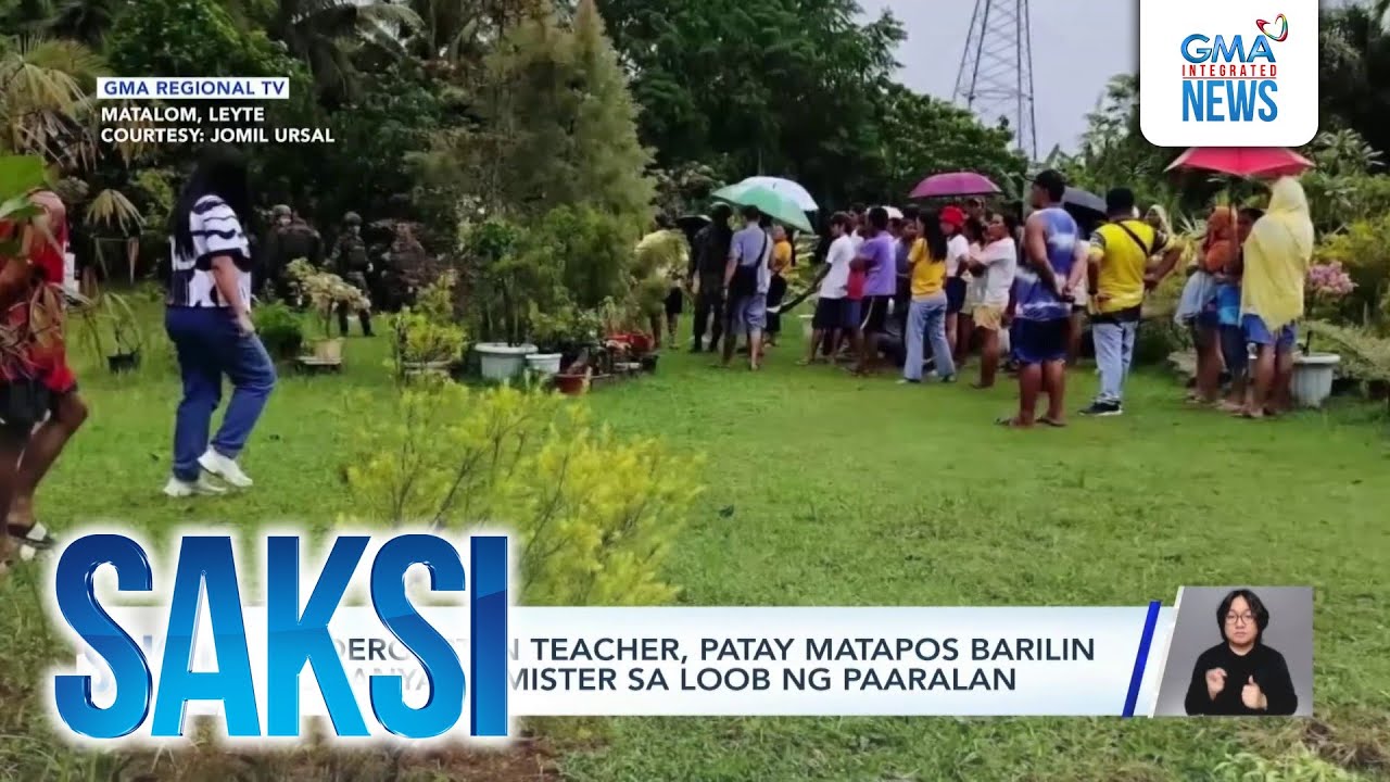 Teacher shot dead by husband in Leyte school | Saksi