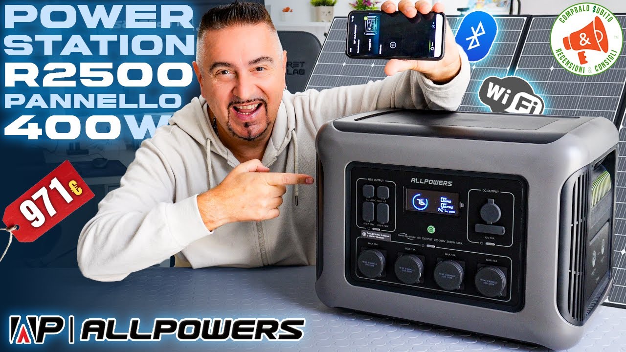 ALLPOWERS R2500 Power Station con Pannello 400W SP037 Potenza Portatile Camper Campeggio Nautica DIY