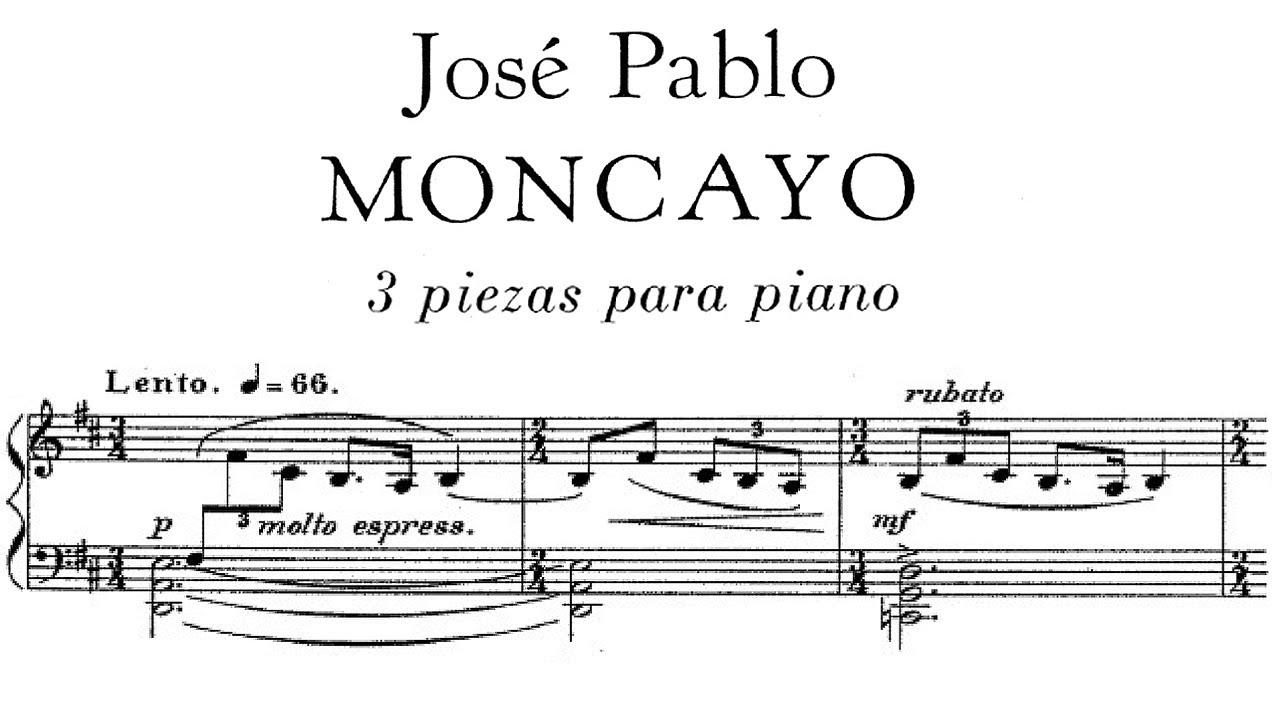 José Pablo Moncayo - Tres piezas para piano (1948) Score