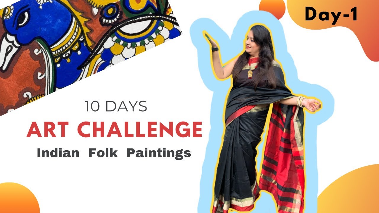 Art Challenge || Indian folk paintings for 10 Days|| Kalamkari Painting || Peacock Painting