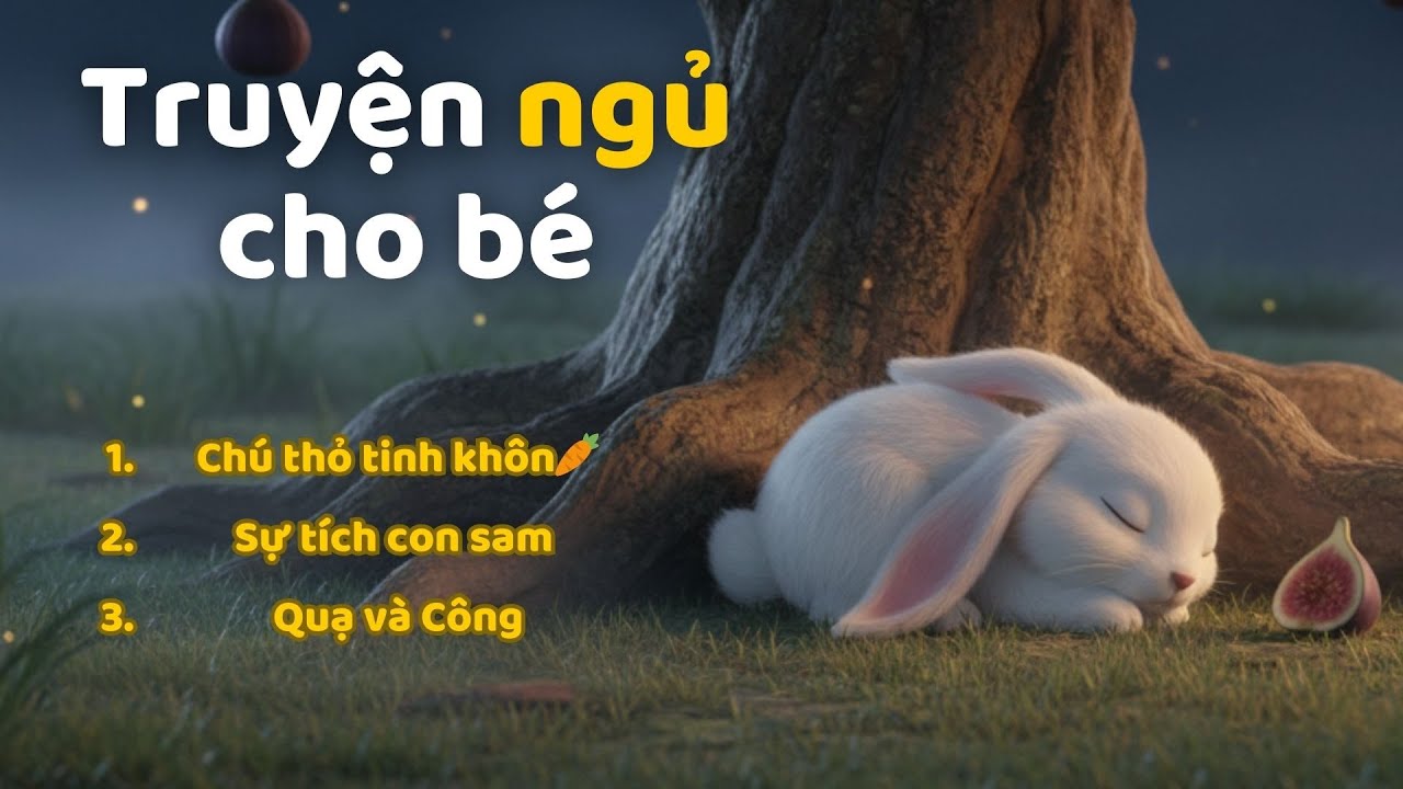 Truyện Chú thỏ tinh khôn và hai câu truyện thân thuộc trước giờ ngủ cho bé | AI for kids