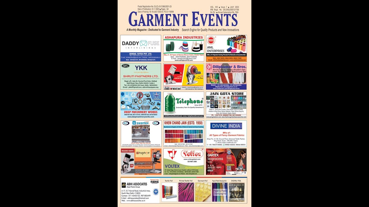 July 2023 Edition || Garment Events Magazine 2023 || @garmentevents