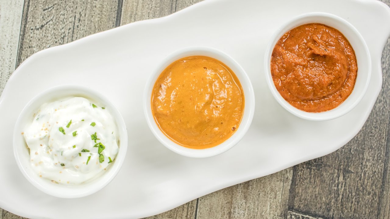 3 Chutney Recipes / Easy Dips & Sauces | Schezwan Sauce, Sesame Chutney and Eggless Milk Mayonnaise