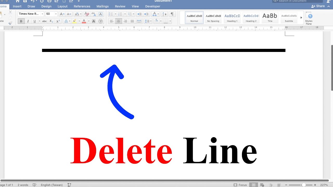 How To Delete A Line In Word