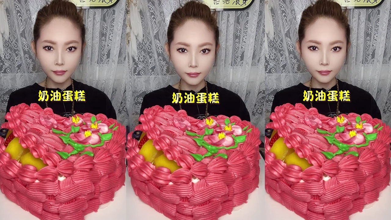 Asmr🍰 Sculpted Cream Cake🍰 (Soft And Waxy Sound) 丨Mukbang丨Satisfying丨Eatings