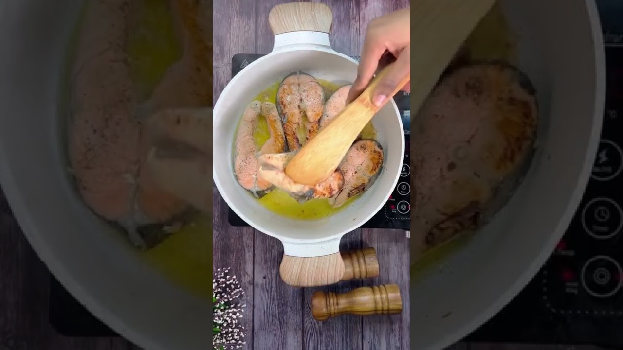 Saumon saut&eacute; &agrave; la cr&egrave;me liquide
