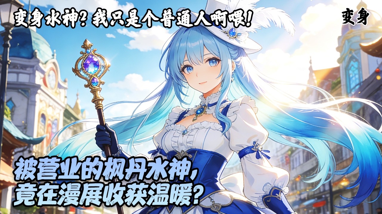 《变身水神？我只是个普通人啊喂！》灵魂意外附身水神芙宁娜，降临现代漫展。没有神力只有慌乱，却在粉丝的善意中学会拥抱不完美的自己，用真诚点亮舞台。