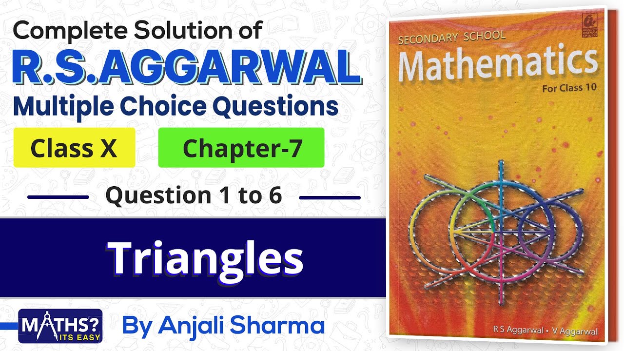 Class 10 I Ch 7 I Triangles | RS Aggarwal | MCQ Ques: 1 to 6 | Ep 1 I Maths Its Easy