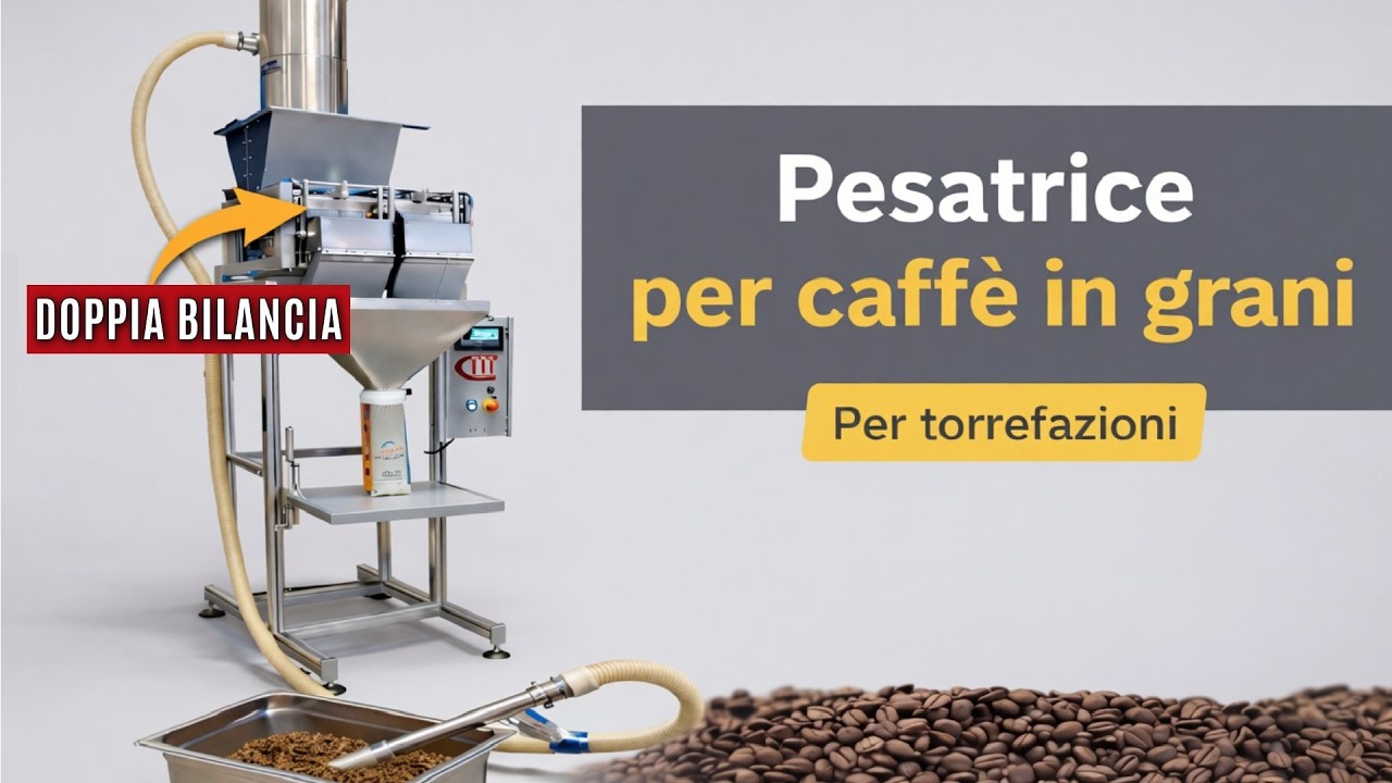 Pesatrice semiautomatica doppio canale per Caffè in Grani  | Veloce e Precisa