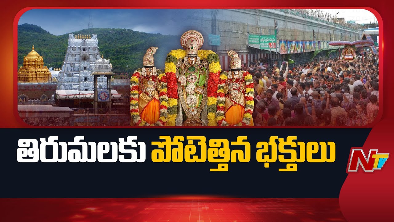 Huge Devotees Rush at Tirumala | TTD | Tirupati | NTV Telugu