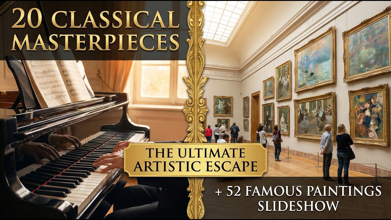 Ultimate Audio-Visual Journey: 20 Piano Classics & 52 World-Famous Artworks | 4K Slideshow