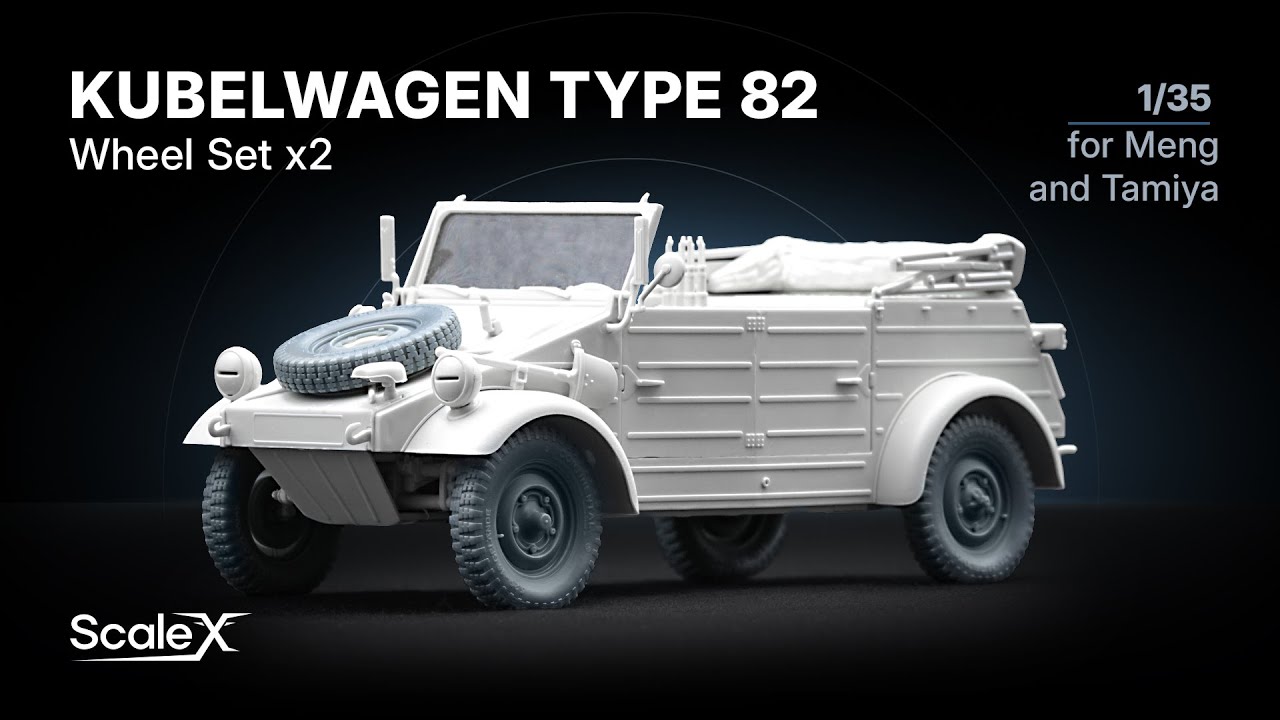 ScaleX Kubelwagen Type 82 Wheel Set. WW 35003 Sagged and Ordinary sets for Meng and Tamiya 1:35