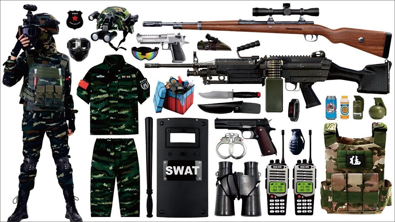 Unboxing mystery toy box, M249 light machine gun, 98K sniper rifle, AK47 assault rifle, Glock pistol