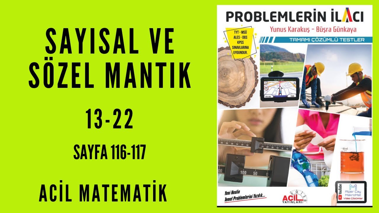 PROBLEMLERİN İLACI SORU BANKASI (Sayısal ve Sözel Mantık 13-22)