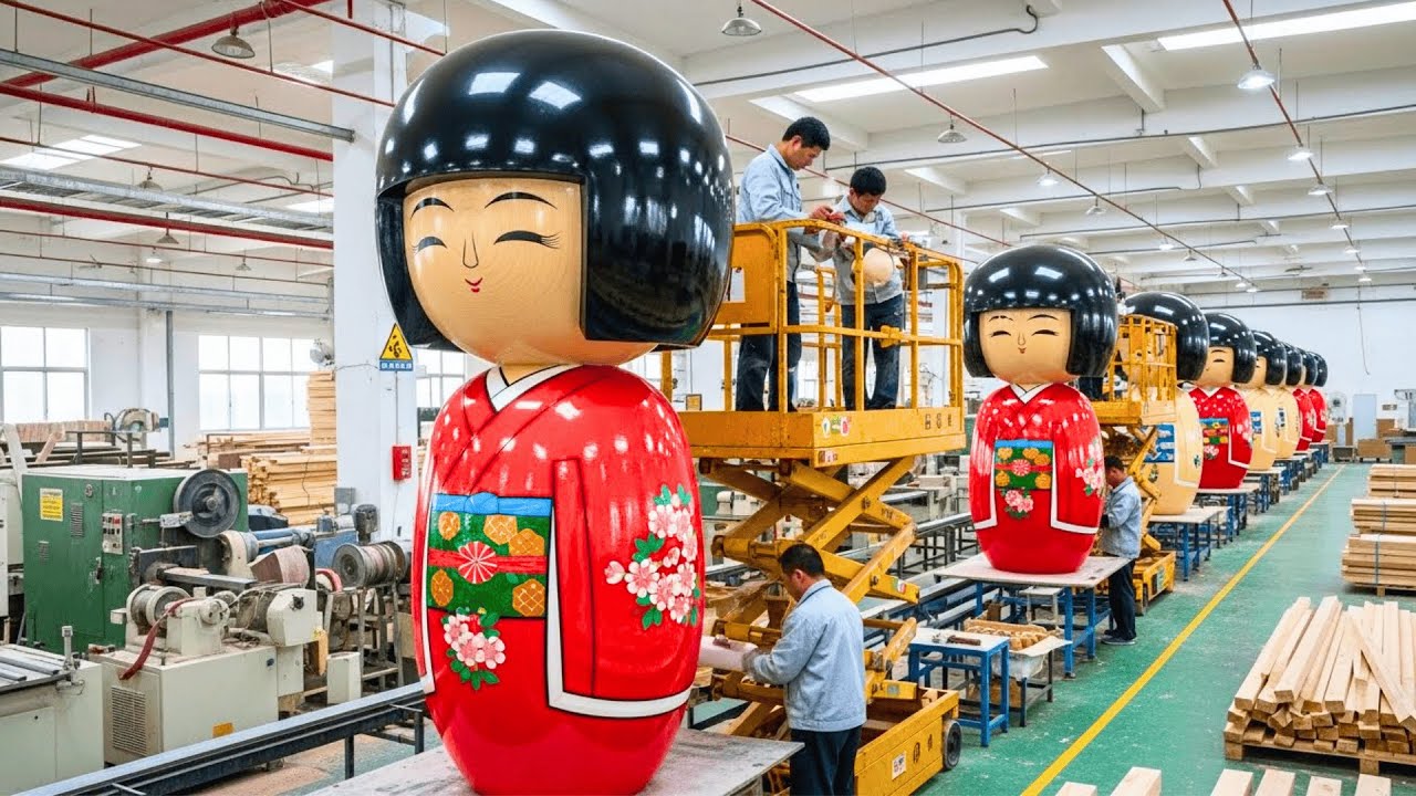 Inside a Kokeshi Doll Factory in Japan: From Wood Log to Hand painted Craftsmanship (Full Process)